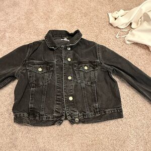 Topshop Charcoal Gray Denim Jacket